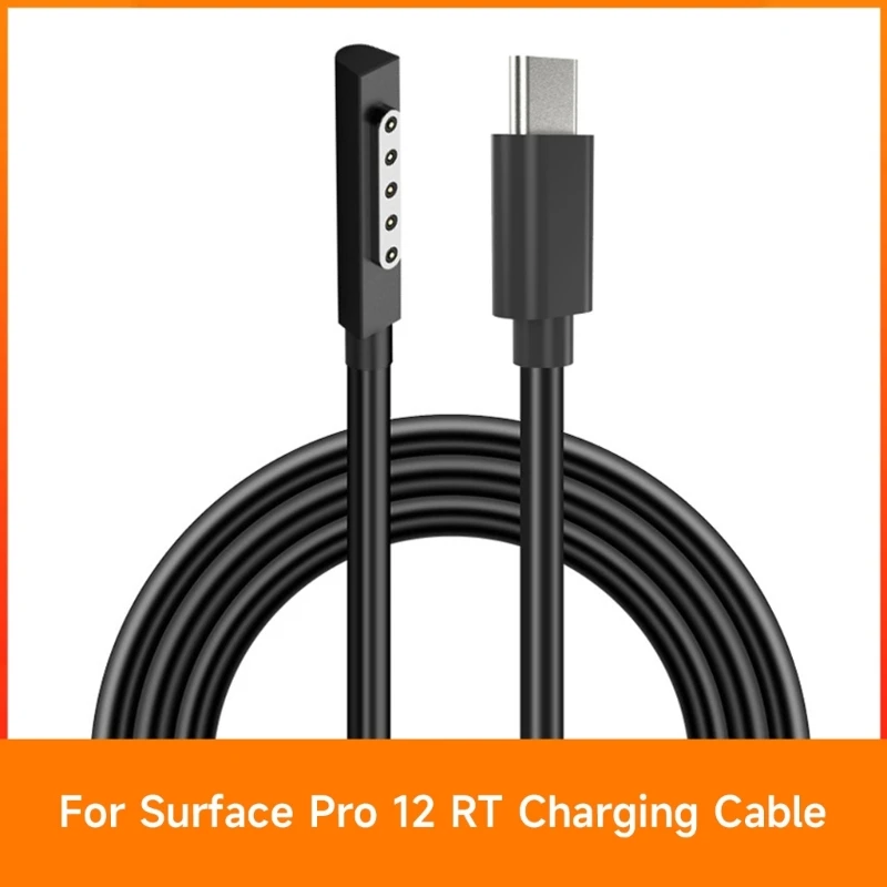 משטח גמיש חיבור USB C כבל טעינה תחליף Surface Pro 1 2RT נייד 59inch כבל טעינת האביזר1