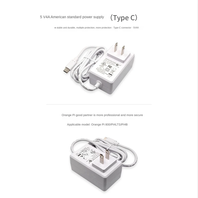 5V 4א Micro-USB אספקת חשמל מתאם עבור תפוז פאי 800/פאי 4 זה/פאי 4 מיקרו-USB Type C כוח מטען3