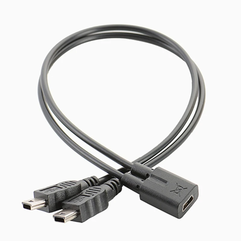 E56B 1PC USB 2.0 כבל נקבה ל-Mini USB 2.0 5 פינים זכר נתונים מפצל כבל0
