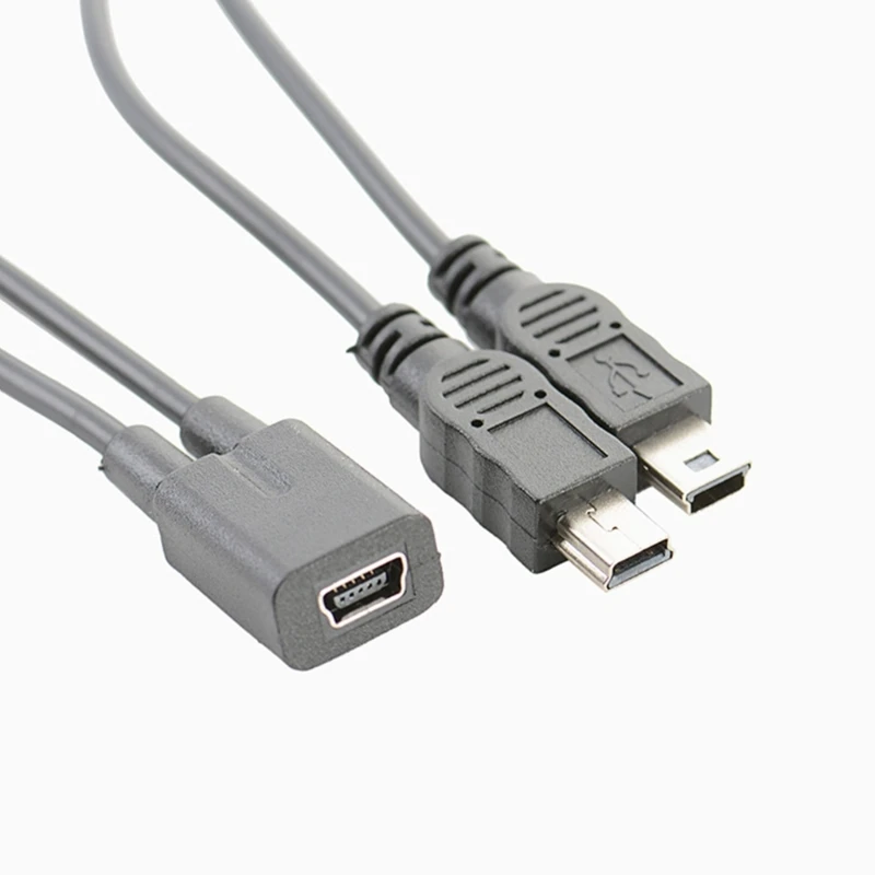 E56B 1PC USB 2.0 כבל נקבה ל-Mini USB 2.0 5 פינים זכר נתונים מפצל כבל2