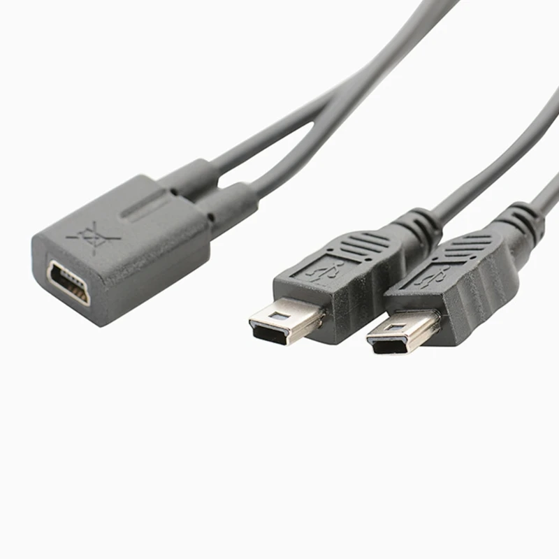 E56B 1PC USB 2.0 כבל נקבה ל-Mini USB 2.0 5 פינים זכר נתונים מפצל כבל3