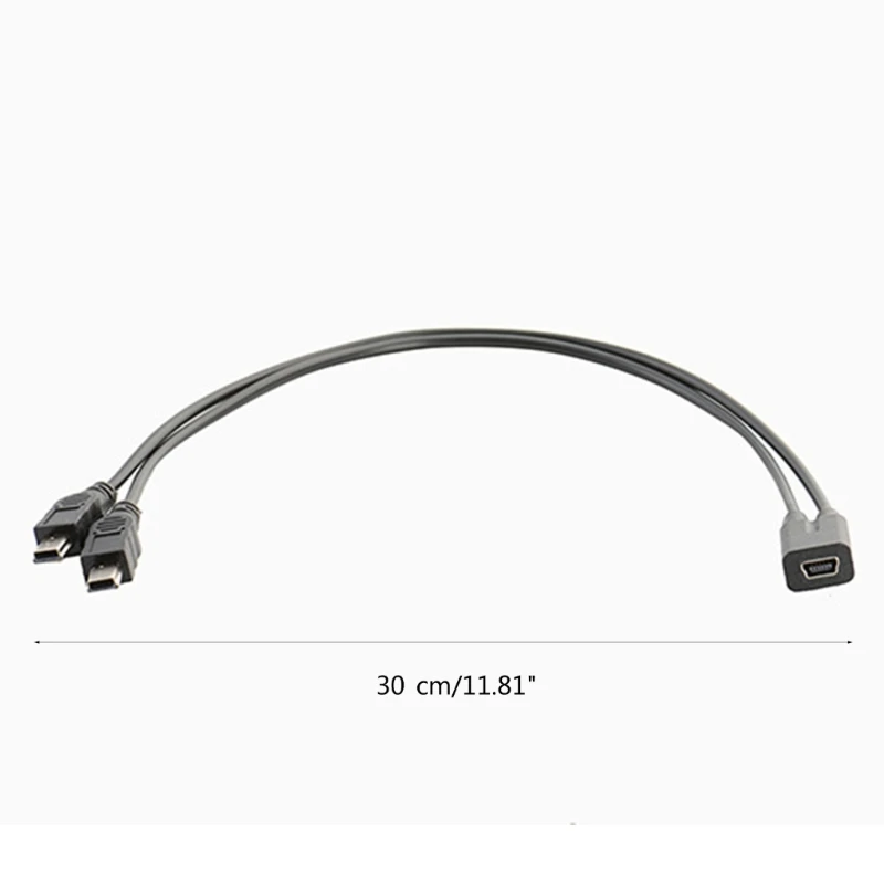 E56B 1PC USB 2.0 כבל נקבה ל-Mini USB 2.0 5 פינים זכר נתונים מפצל כבל5