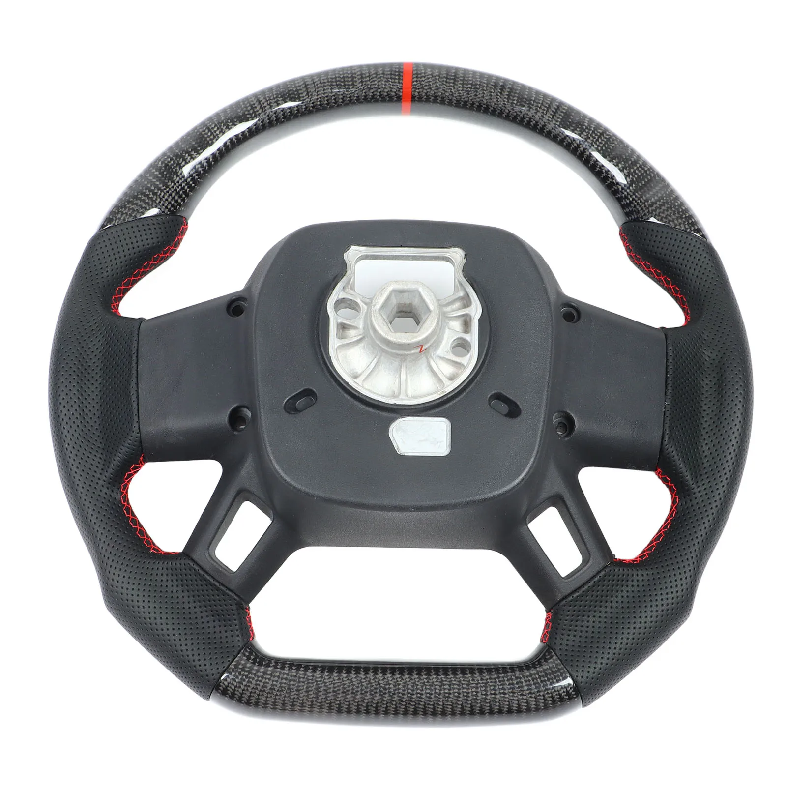 מירוץ גלגל ההגה המותאם אישית סיבי פחמן הגה עור מחורר חלופי עבור לנד רובר דיפנדר 90 110 L6632