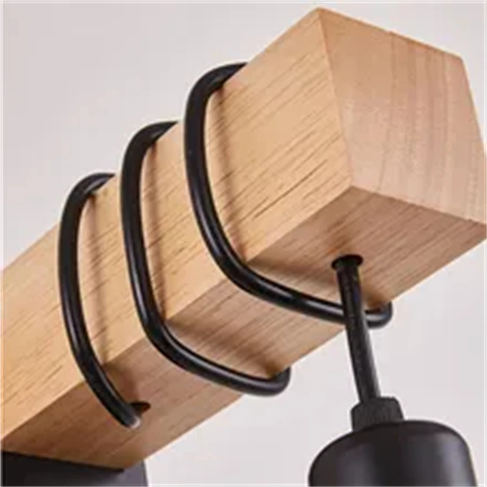 רטרו מעץ, מנורת קיר תעשייתי הרוח שליד המיטה יצירתי הסלון פשוט השינה מדרגות אמנות קישוט רקע Luces3