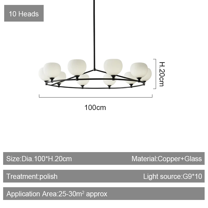 פשוט Ameriaca LED נברשות זכוכית 10 בועה מעגל מנורת בית מלון עיצוב יוקרתי אורות תליון נחושת2