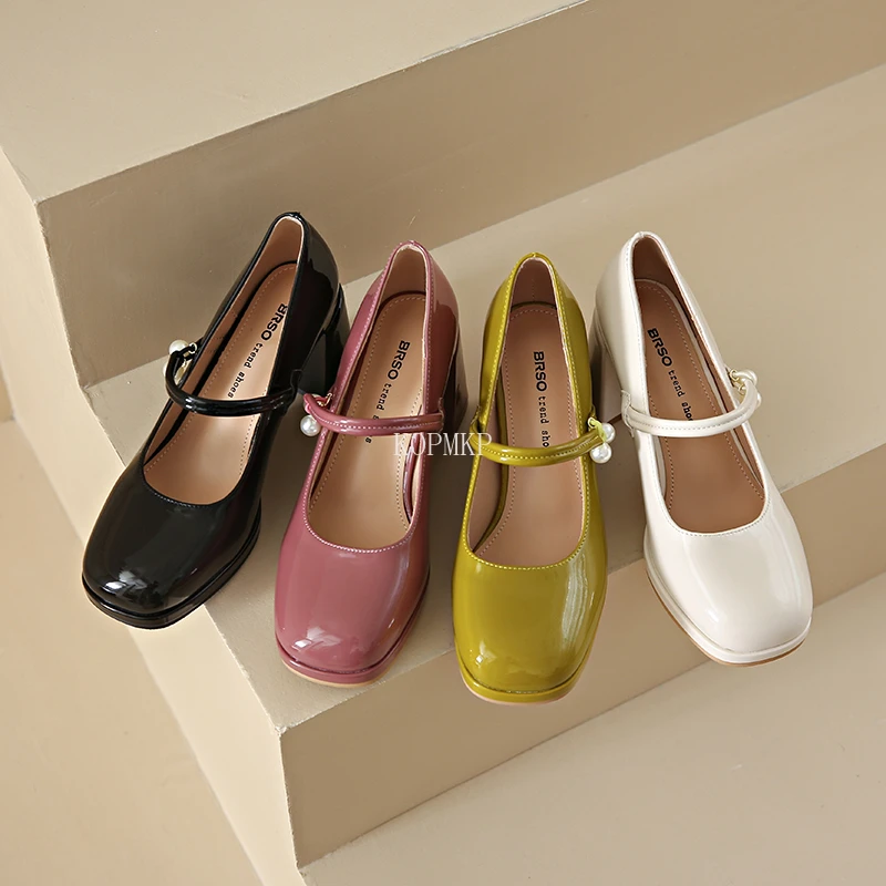 2023 אופנה עבה פלטפורמת משאבות נשים נעלי סופר עקבים גבוהים נעלי ג ' יין מארי אישה סתיו עבים עם העקבים מסיבת נעליים Mujer0