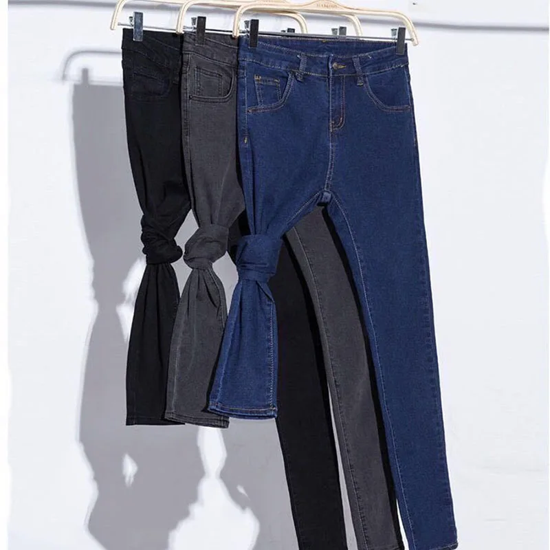 בציר קטיפה מרופדת אמצע המותן עיפרון ג ' ינס מכנסיים נשים סלים חם Vaquero מכנסיים חורף חדשים בפלאש קרסול-אורך דנים Spodnie5