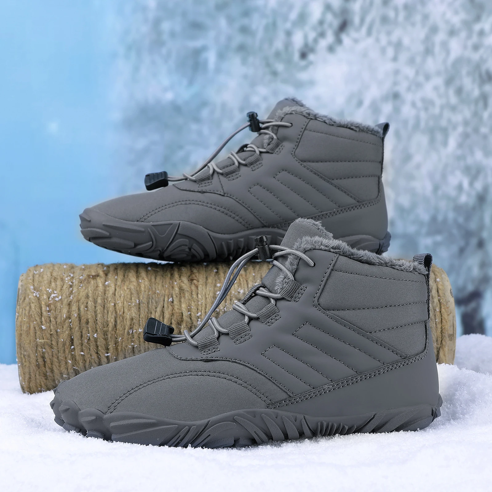 בחורף יחף גברים מגפי חורף עמיד למים נעלי קרסול שלג נעלי קטיפה נעלי הליכה חמים נעלי ספורט גודל גדול 46 נעליים3