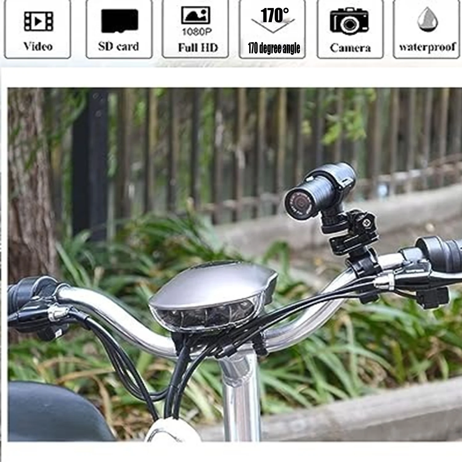 פעולה המצלמה HD 1080P אופנוע אופניים פארקור רכיבה על קסדה הספורט DV מצלמה, עמיד למים הרפתקאות המצלמה נהיגה מקליט1