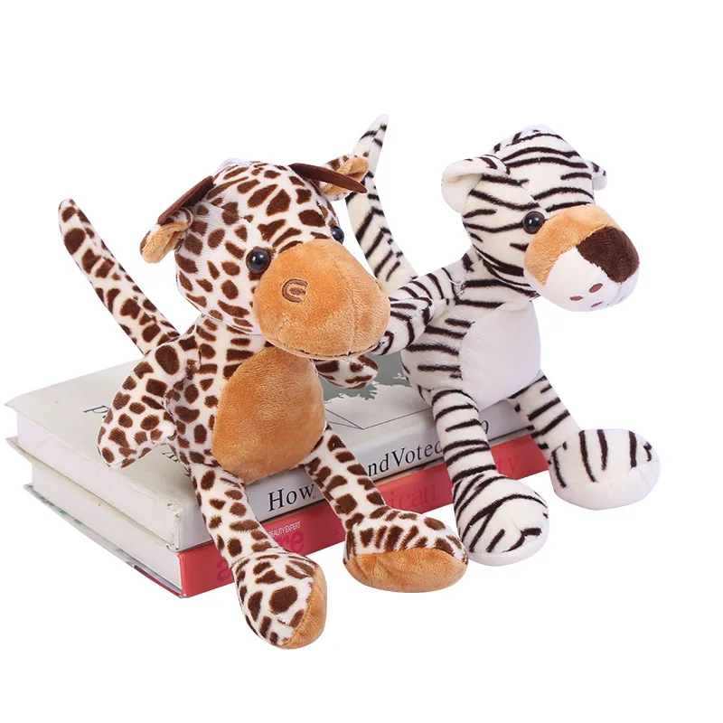 25cm חמוד בובות של חיות צעצוע קטיפה פיל, ג ' ירפה, דביבון פוקס אריה נמר קוף כלב בעלי חיים קטיפה רך צעצועים לילדים מתנות5
