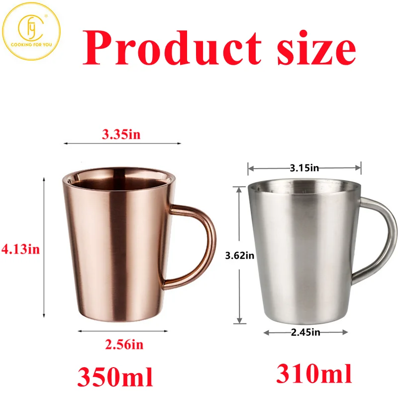 310/350ml אל חלד 304 שכבה כפולה ספלי קפה יצירתי מים כוס בידוד חום כוס בירה אל חלד כוס Drinkware5