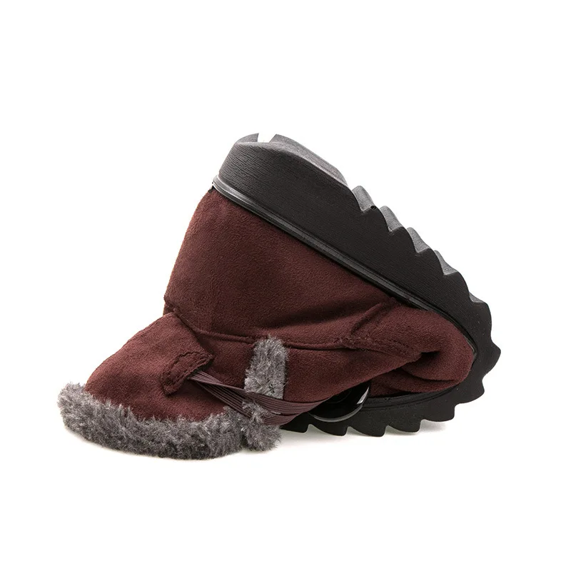 נשים הפלטפורמה של צמר אניה קרסול מגפי שלג חם & נוחה עגול הבוהן אבזם נעלי Non-להחליק חיצוני מגפיים3