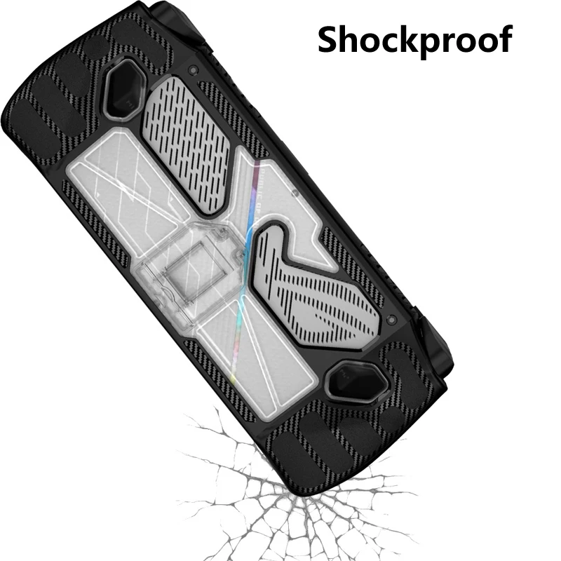 הרגלית במקרה Asus רוג ' ברית סיליקון + קשה המחשב סיבי פחמן החלקה היברידית מגן פנדה לעמוד כיסוי מעטפת Shockproof5