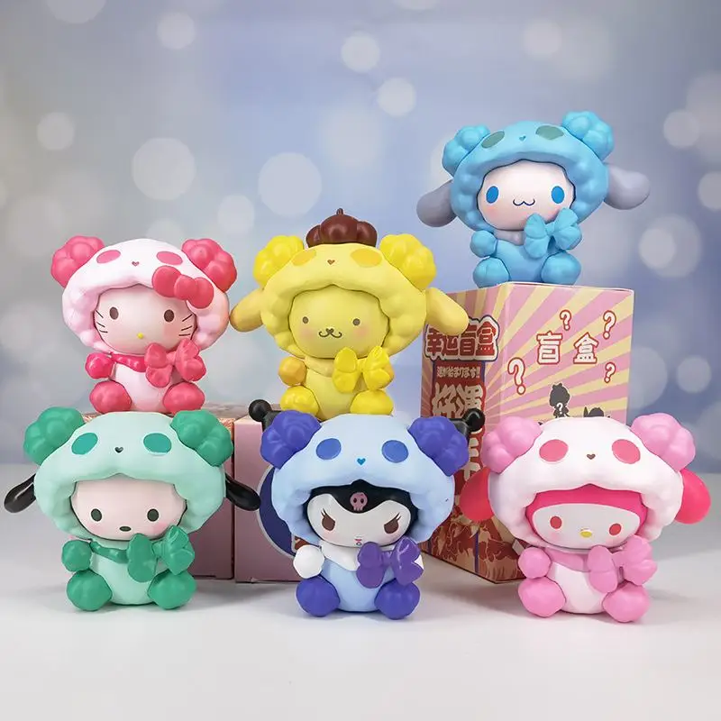 אנימה Sanrio כבשים סדרה נוהרים Cinnamoroll Kurumi מגמה צעצוע מיני מודל הדמות ילדים קישוט חדר מתנות יום הולדת0