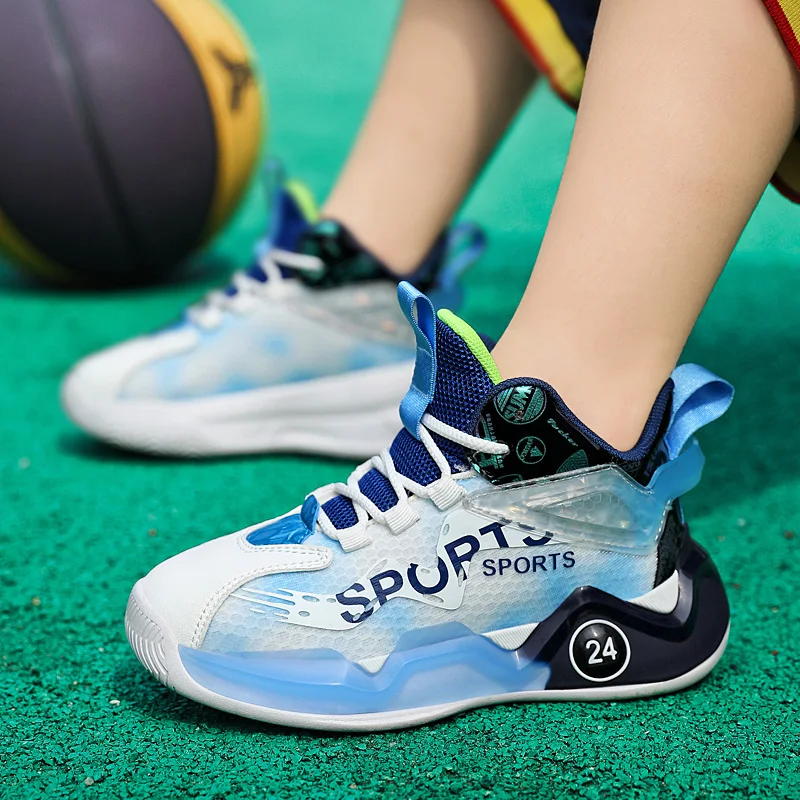 חם מכירת המותג בנים נעלי כדורסל לילדים לנשימה נעלי ספורט כדורסל נעלי ספורט גבוה למעלה גברים סל מאמן נעליים3