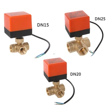 3 אופן ממונע הכדור שסתום חשמלי שלוש קו שני דרך שליטה AC 220 DN15/20/25