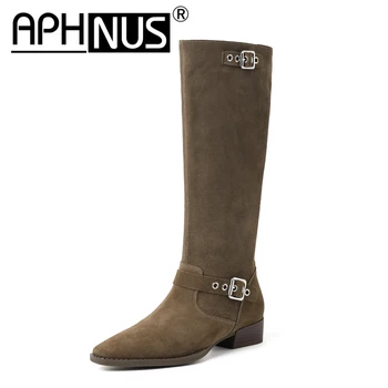 APHNUS Womens מגפיים גבוה מעל הברך ירך גבוה נמוך בינוני העקבים משאבות מגפי אישה 2023 נעלי נשים חדשות אתחול