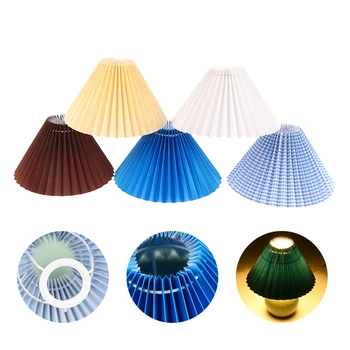 DIY קפלים אהיל מנורת שולחן / מנורת קיר / מנורת רצפה / נברשת בד לכסות E27 תאורה אביזרים בקוטר 23cm