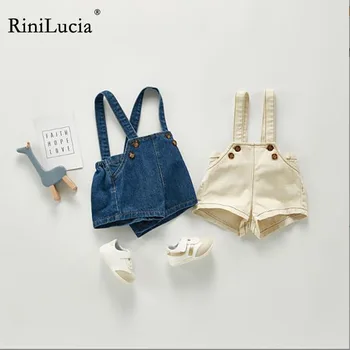 RiniLucia 2023 אביב סתיו אופנה תינוק שרק נולד ילד ילדה בגד אופנה האוברול ג ' ינס 0-3 T תינוק תינוק סרבל בגדים