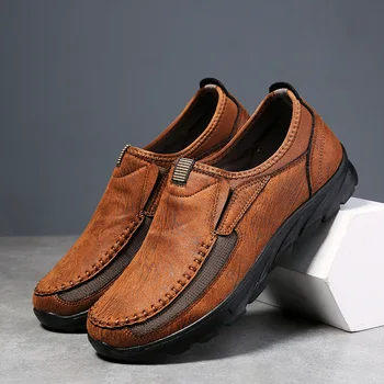 TaoBo גודל גדול 46 אופנה לנשימה עסק של גברים נעליים בסגנון בריטי להחליק על נעליים מזדמנים קלאסי עור PU הליכה נעליים