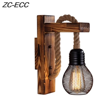 ZC-ECC תעשייתי רטרו קיר מנורה E27 אור האמריקאי עץ הוביל מסדרון מרפסת פמוטים קיר אור במעבר מקורה גופי
