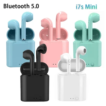 i7s מיני TWS Bluetooth אוזניות אוזניות אלחוטיות אוזניות Blutooth Handfree אוזניות עם טעינה עבור תיבת הטלפון