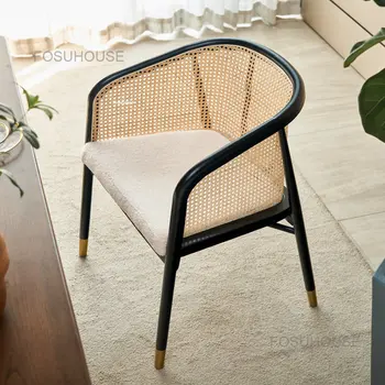 אירופה קש סלון כסאות מעצב הכורסה בסלון הרהיטים נשארים בבית פנאי ספה כסא חדר אוכל מעץ כיסא