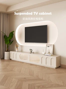 האוויר הצרפתי קומה טלוויזיה ארון משק הבית הסלון קרם האוויר הצרפתי קומה טלוויזיה ארון גבוה פשוט המודרנית קומה ארון שילוב