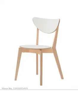 האוכל הכיסא הביתה סקנדינבי מודרני מעץ מלא משענת הכיסא הלבן כיסא איפור