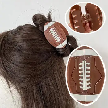 השיער לתפוס יצירתי רוגבי כדורגל שיער קליפים צבעוניים ספורט אביזרי שיער הכובעים עבור נשים בנות ייחודי חדש Headdres H7K8