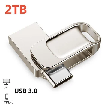חדש U דיסק 2TB 1TB 512GB 3.0 USB Type-C ממשק הטלפון הנייד 256GB 128GB עבור המחשב שידור הדדי זיכרון נייד USB