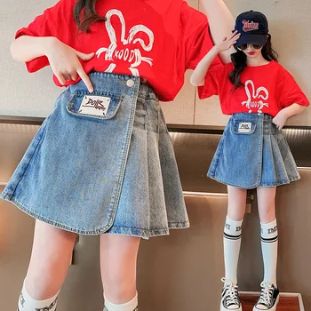 יפניות ודרום קוריאה. ג 'ינס קצר חצאית קיץ תלמידת בית ספר החוץ סגנון נסיכת חצאית גדול הילד חצאית ג' ינס