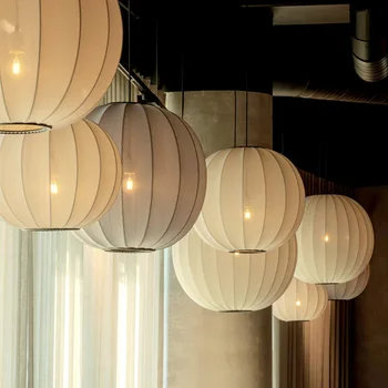 יפנית בד אורות נברשת פשוט המודרנית Pendnat מנורת הסלון חדר השינה דופלקס מדרגות המסעדה תליית מנורה