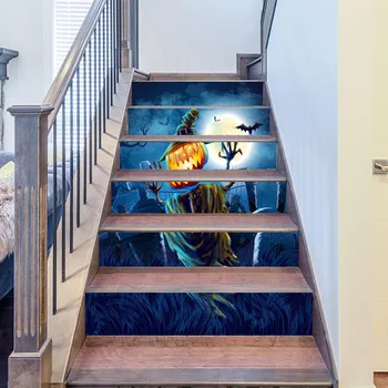 ליל כל הקדושים 3d סימולציה מדרגות מדבקות עמיד למים מדבקות קיר עשה זאת בעצמך בית העיצוב