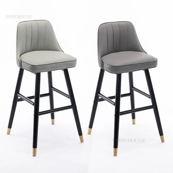 מודרני מינימליסטי כסאות בר אור יוקרה משענת הכיסא הגבוה הביתה כיסאות הבר במטבח שרפרף אופנה דלפק קבלה הכיסא