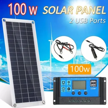 מותג חדש פאנל סולארי 100W שמש-מפעל מכירה ישירה פנל סולארי פוטו מודול נייד ספק כוח טעינה 5V12V18V