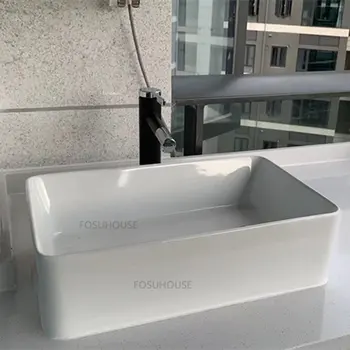 נורדי קרמיקה כיורים אמבטיה רהיטים יד הכיור עיצוב פשוט אישיות במלון השיש באמבטיה כיור C