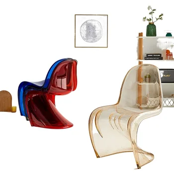 סקנדינבי מינימליסטי כסאות אוכל מודרניים מעצב פלסטיק ארגונומי כיסא הטרקלין איפור שקוף Sillas מסעדה רהיטים