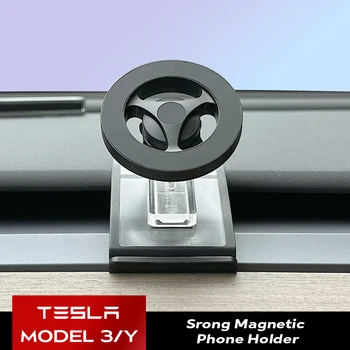 עבור טסלה מודל S X 3 Y רכב מגנטי בעל טלפון Bracket מתכוונן נייד תמיכה הר המחוונים המזגן לשקע