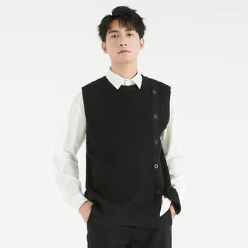 קוריאני אופנה סוודר Mens אפוד בגדי מעצבים Knitwears 2023 חדשה סתיו חורף סוודר לסרוג בגדים עסקים מזדמנים צמרות
